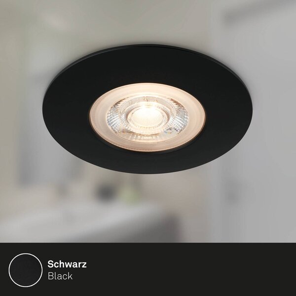 Briloner LED bodové světlo Kulana černá, sada 3ks, IP65, Černá, Obývací pokoj / jídelna, Plast, Moderní