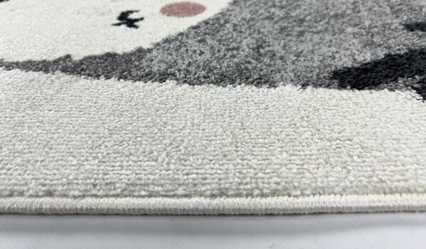 Makro Abra Dětský kusový koberec ANIMAL C5637A 74F 37 Zajíček hrošík Lvíček Zvířata bílý růžový Rozměr: 80x150 cm