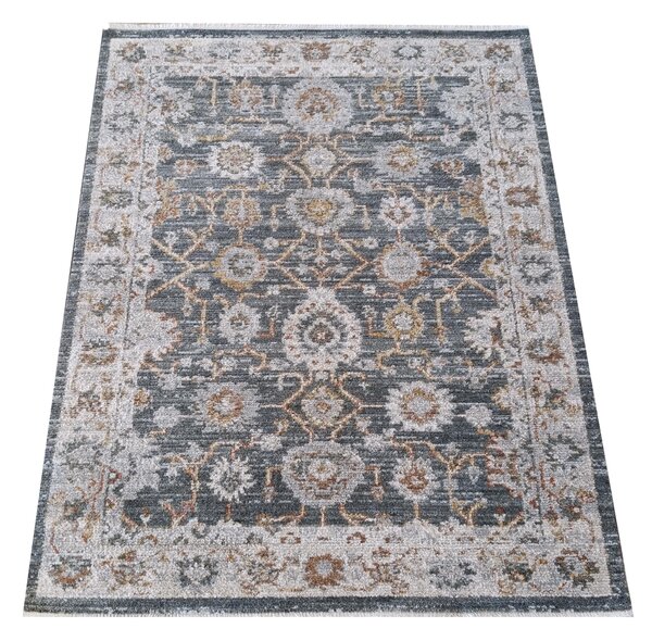 Makro Abra Kusový koberec Adara 01 Klasický tmavě šedý krémový žlutý Rozměr: 80x150 cm