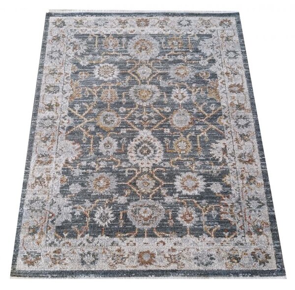 Makro Abra Kusový koberec Adara 01 Klasický tmavě šedý krémový žlutý Rozměr: 80x150 cm