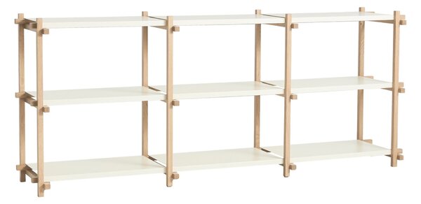 HAY Policový systém Woody Low, Oak / Almond White