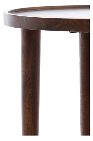Kulatý odkládací stolek z masivu akácie ø 49 cm Qiano – Light & Living