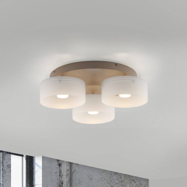 Paul Neuhaus LED stropní svítidlo MARIKA béžová/bílá 40 cm, 3 žárovky, sklo, Switchdim, stmívatelný, Krémová / jantar, Obývací pokoj / jídelna, Sklo, Moderní, Stropní svítidlo