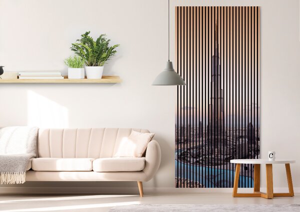 Designový akustický panel „Abu Dhabi“ (AbuDhabi01) Vyberte požadovaný rozměr: NR. 3: 1133 x 2400 mm (2 panely)
