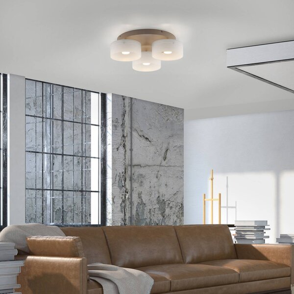 Paul Neuhaus LED stropní svítidlo MARIKA béžová/bílá 40 cm, 3 žárovky, sklo, Switchdim, stmívatelný, Krémová / jantar, Obývací pokoj / jídelna, Sklo, Moderní, Stropní svítidlo