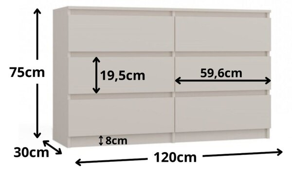 TP Living Komoda MALWA M6 120 cm kašmír