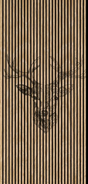 Designový akustický panel „Jelen“ (Deer01) Vyberte požadovaný rozměr: NR. 3: 1133 x 2400 mm (2 panely)