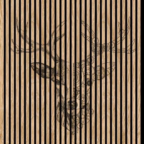 Designový akustický panel „Jelen“ (Deer01) Vyberte požadovaný rozměr: NR. 3: 1133 x 2400 mm (2 panely)
