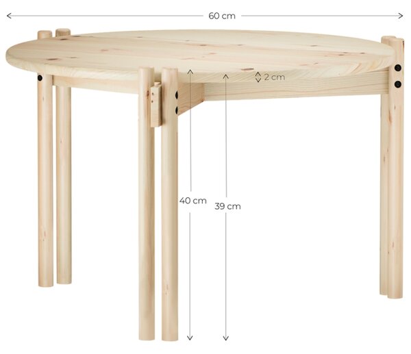 Zelený dřevěný konferenční stolek Karup Design Sticks 60 cm