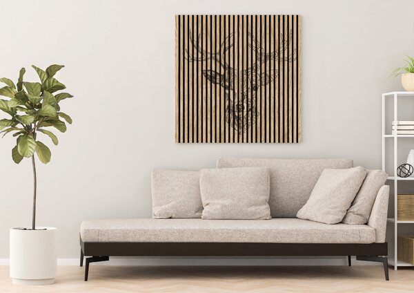 Designový akustický panel „Jelen“ (Deer01) Vyberte požadovaný rozměr: NR. 3: 1133 x 2400 mm (2 panely)