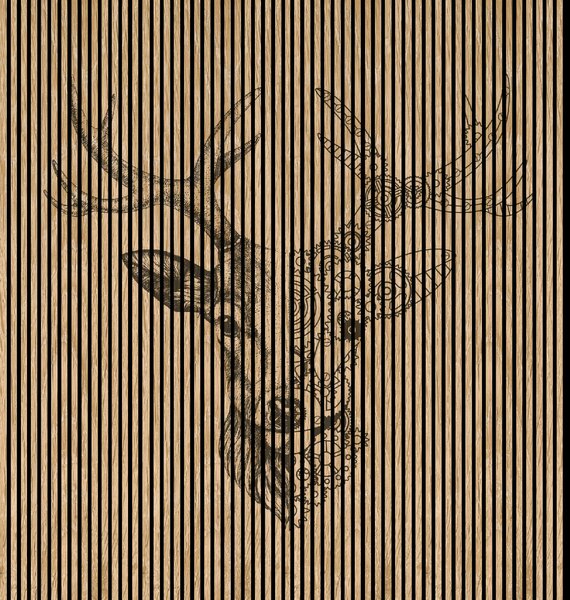 Designový akustický panel „Jelen“ (Deer01) Vyberte požadovaný rozměr: NR. 3: 1133 x 2400 mm (2 panely)