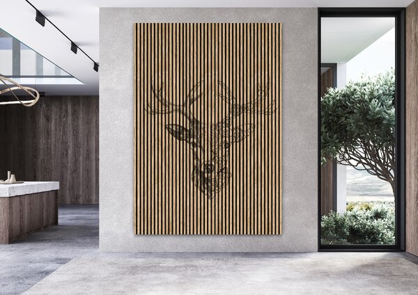 Designový akustický panel „Jelen“ (Deer01) Vyberte požadovaný rozměr: NR. 3: 1133 x 2400 mm (2 panely)