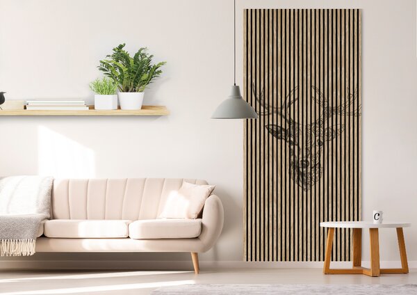 Designový akustický panel „Jelen“ (Deer01) Vyberte požadovaný rozměr: NR. 3: 1133 x 2400 mm (2 panely)