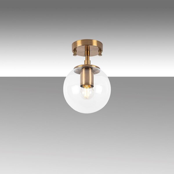 Stropní svítidlo v mosazné barvě se skleněným stínidlem ø 15 cm Atmaca – Opviq lights
