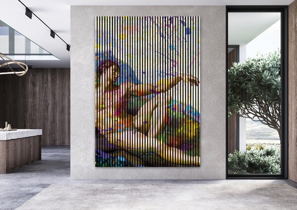 Designový akustický panel „Stvoření 2“ (Michelangelo02) Vyberte požadovaný rozměr: NR. 5: 2253 x 2400 mm (4 panely)