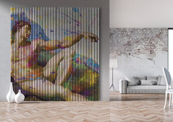 Designový akustický panel „Stvoření 2“ (Michelangelo02) Vyberte požadovaný rozměr: NR. 5: 2253 x 2400 mm (4 panely)