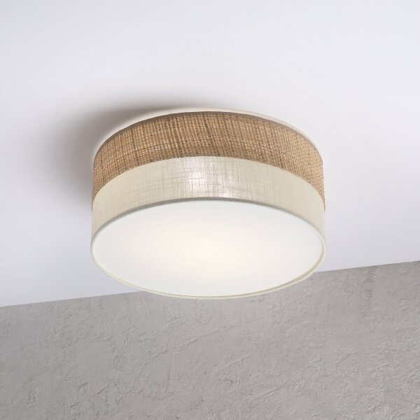 Stropní svítidlo SIRJA DOUBLE BOHO 2xE14/15W/230V pr. 35 cm béžová/krémová