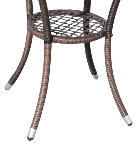 Outsunny Poly Rattan Zahradní Nábytek Set, Zahradní Lounge Balkonový Nábytek pro 2 Osoby, 3-Dílná Sedací Souprava, 2 Křesla, Stůl, Polstrování, Zahrad