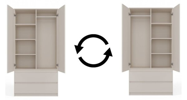 TP Living Šatní skříň MALWA I 90 cm kašmír