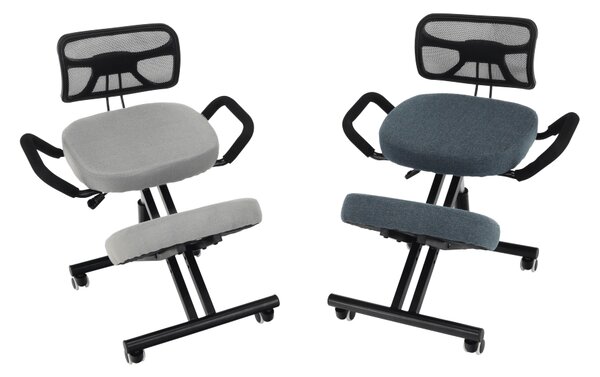 KONDELA Ergonomická klekačka, šedá/černá, RUFUS