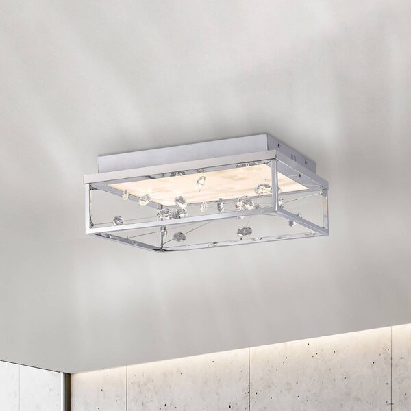 Paul Neuhaus LED stropní svítidlo SKINA, chrom, 40 cm, stmívatelné, s dálkovým ovládáním, stmívatelný, Chrom / stříbro, Obývací pokoj / jídelna, kov, Moderní