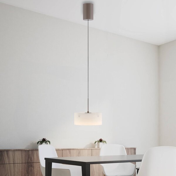 Paul Neuhaus LED závěsné světlo MARIKA, béžová/bílá, Ø 20 cm, sklo, stmívatelné, stmívatelný, Krémová / jantar, Obývací pokoj / jídelna, Sklo, Moderní