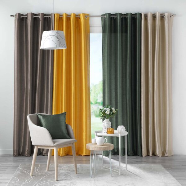 Zelený saténový závěs 140x240 cm Shana – douceur d'intérieur