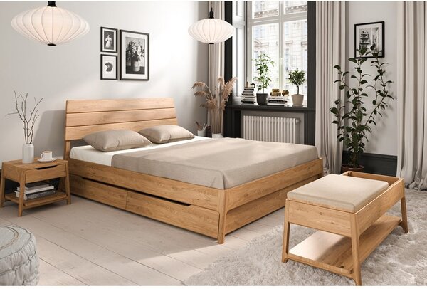 Dvoulůžková postel z dubového dřeva v přírodní barvě 160x200 cm Twig – The Beds
