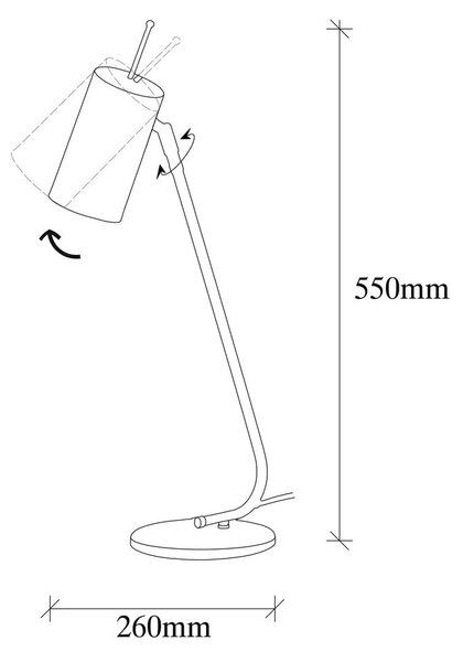 Bílá stolní lampa s kovovým stínidlem (výška 55 cm) Sivani – Opviq lights