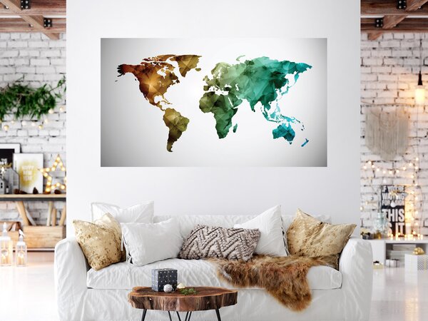 Barevná mapa světa 48 x 27 cm