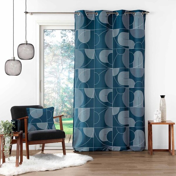 Modrý závěs 140x280 cm Esquisse – douceur d'intérieur