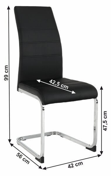 KONDELA Jídelní židle, černá/chrom, VATENA