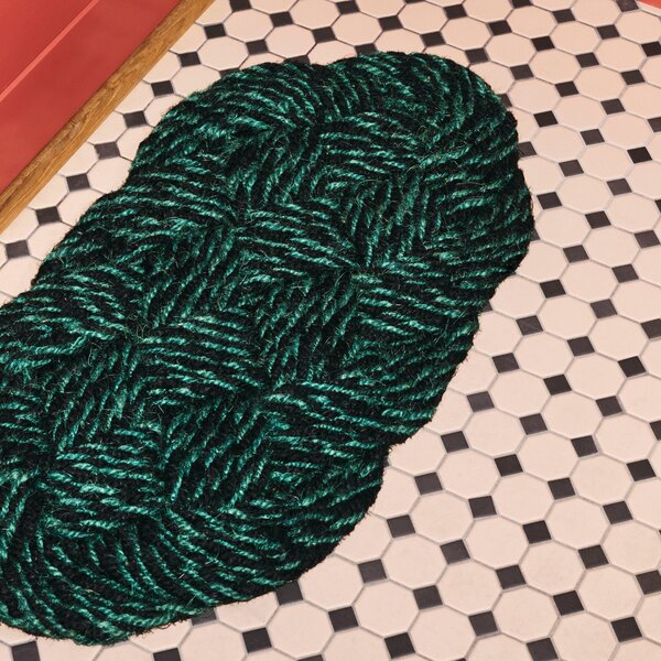 HAY Rohožka Coco, Swirl, Green and Black
