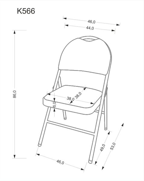 Halmar Skládací židle K566 černá/šedá