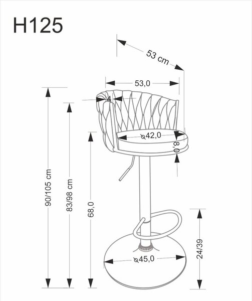 Halmar Barová židle H125 béžová