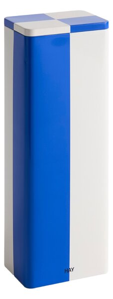 HAY Plechová dóza Tin, Slim, Blue / Off-white