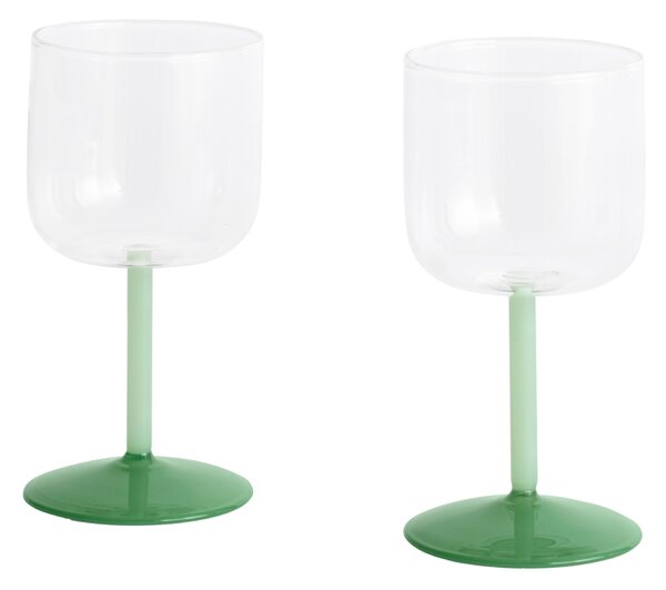 HAY Sada skleniček na víno Tint, 2ks, Clear / Green