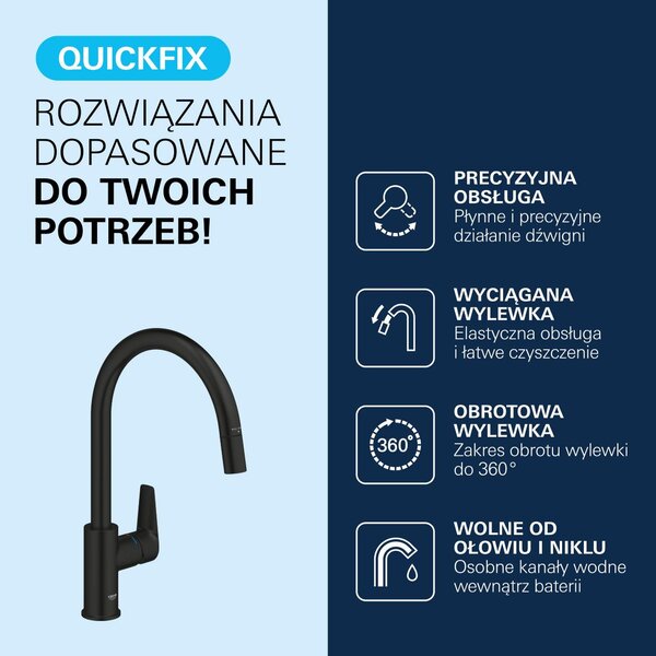 Grohe Start Edge kuchyňská baterie stojící černá 305502430