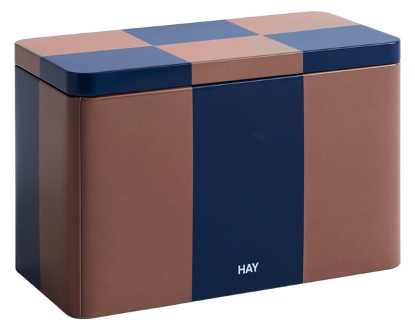 HAY Plechová dóza Tin, Medium, Brown / Midnight Blue