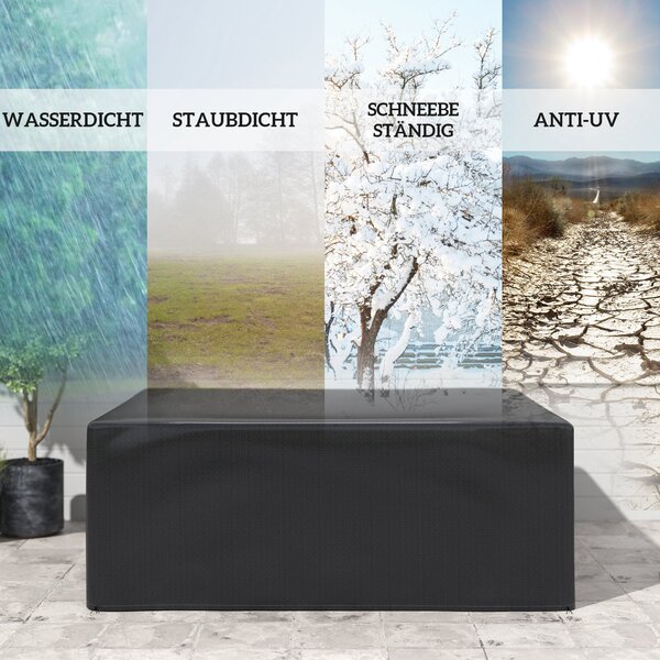 Outsunny nepromokavý kryt na zahradní nábytek – ochranná PE plachta 235 x 190 x 90 cm – černá | Aosom