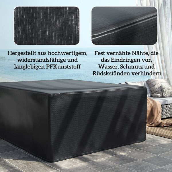 Outsunny nepromokavý kryt na zahradní nábytek – ochranná PE plachta 235 x 190 x 90 cm – černá | Aosom