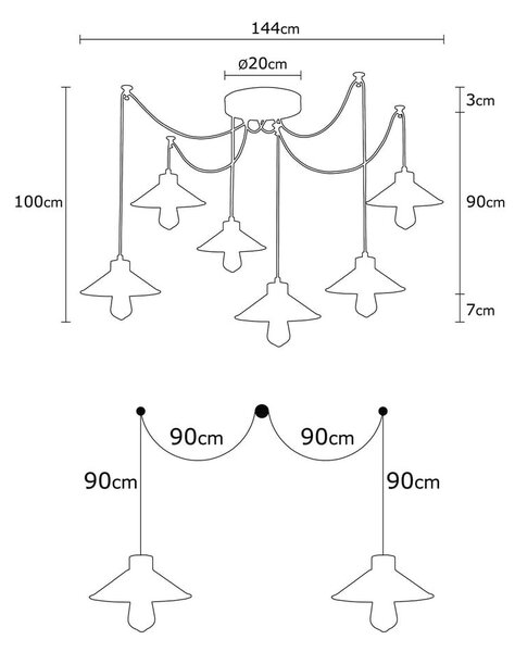 Závěsné svítidlo s kovovým stínidlem ø 114 cm Manavgat – Opviq lights