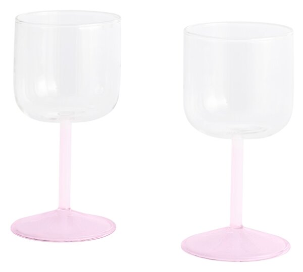HAY Sada skleniček na víno Tint, 2ks, Clear / Pink