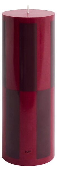 HAY Svíčka Column, Large, Wine / Bordeaux Large Check