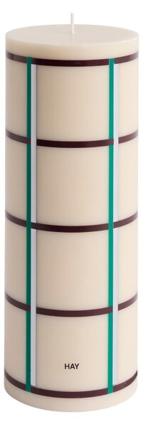 HAY Svíčka Column, Large, Off-White, Green, Bordeaux / Silver