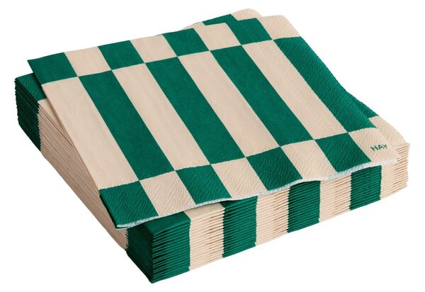 HAY Papírové ubrousky Pattern Cocktail, 20 ks, Off-white / Green