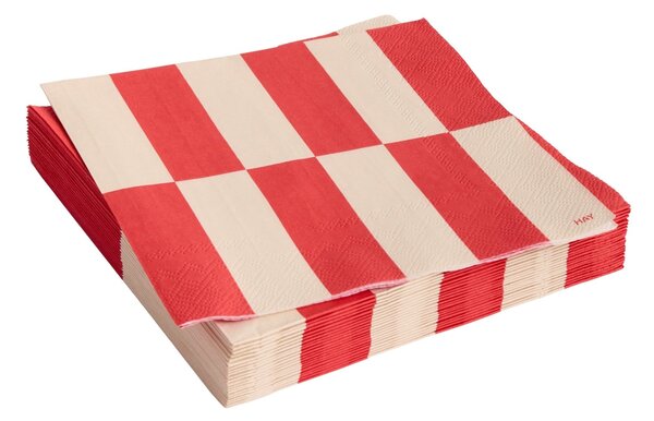 HAY Papírové ubrousky Pattern Lunch, 20 ks, Off-white / Red