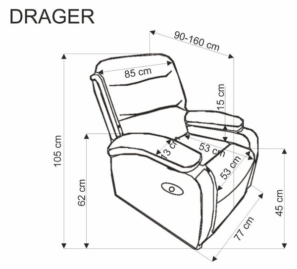 Halmar Relaxační křeslo DRAGER béžové