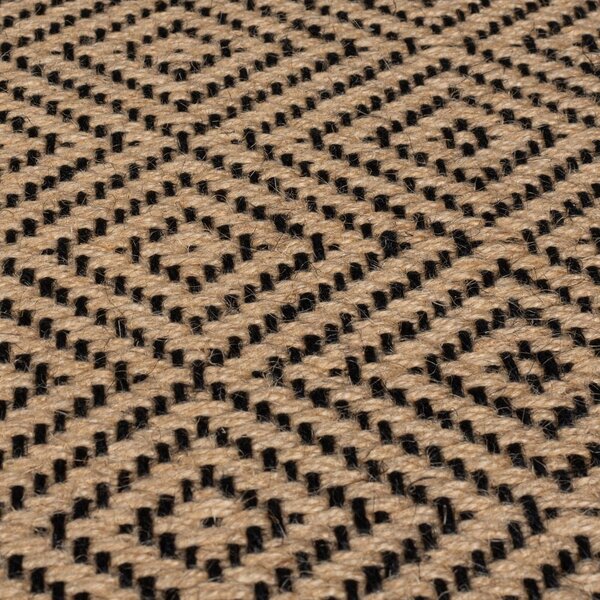 Jutový běhoun na schody v černo-přírodní barvě 60x800 cm Diamond – Flair Rugs