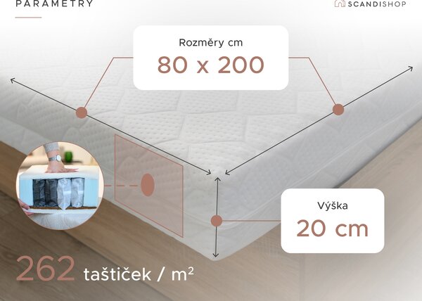 Kokosová matrace COCO MAXI 20 cm 80 x 200 cm Ochrana matrace: BEZ chrániče matrace